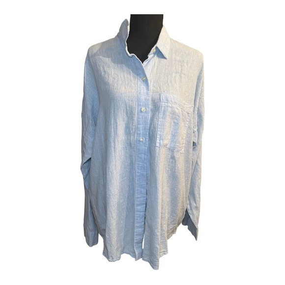 Old Navy Tops - Old Navy Blue Linen Blouse